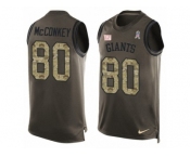 Men's Nike New York Giants #80 Phil McConkey Limited Green Salute to Service Tank Top NFL Jersey