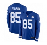 Men's Nike New York Giants #85 Rhett Ellison Limited Royal Blue Therma Long Sleeve NFL Jersey