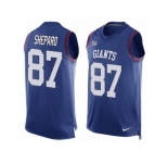 Men's Nike New York Giants #87 Sterling Shepard Limited Royal Blue Player Name & Number Tank Top NFL Jersey