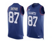 Men's Nike New York Giants #87 Sterling Shepard Limited Royal Blue Player Name & Number Tank Top NFL Jersey