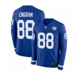 Men's Nike New York Giants #88 Evan Engram Limited Royal Blue Therma Long Sleeve NFL Jersey