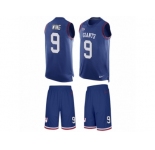 Men's Nike New York Giants #9 Brad Wing Limited Royal Blue Tank Top Suit NFL Jersey