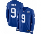 Men's Nike New York Giants #9 Riley Dixon Limited Royal Blue Therma Long Sleeve NFL Jersey