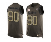 Men's Nike New York Giants #90 Jason Pierre-Paul Limited Green Salute to Service Tank Top NFL Jersey