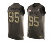 Men's Nike New York Giants #95 Dalvin Tomlinson Limited Green Salute to Service Tank Top NFL Jersey