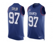 Men's Nike New York Giants #97 Devin Taylor Limited Royal Blue Player Name & Number Tank Top NFL Jersey