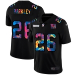 New York Giants #26 Saquon Barkley Men's Nike Multi-Color Black 2020 NFL Crucial Catch Vapor Untouchable Limited Jersey