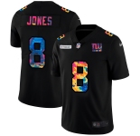 New York Giants #8 Daniel Jones Men's Nike Multi-Color Black 2020 NFL Crucial Catch Vapor Untouchable Limited Jersey