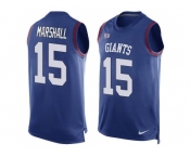 Nike New York Giants #15 Brandon Marshall Royal Blue Team Color Men's Stitched NFL Limited Tank Top Jersey