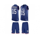 Nike New York Giants #15 Brandon Marshall Royal Blue Team Color Men's Stitched NFL Limited Tank Top Suit Jersey