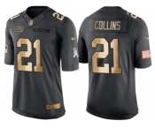 Nike New York Giants #21 Landon Collins Anthracite 2016 Christmas Day Gold Men's NFL Limited Salute to Service Jersey