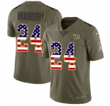 Nike New York Giants #24 James Bradberry Olive USA Flag Men's Stitched NFL Limited 2017 Salute To Service Jersey