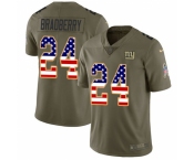Nike New York Giants #24 James Bradberry Olive USA Flag Men's Stitched NFL Limited 2017 Salute To Service Jersey