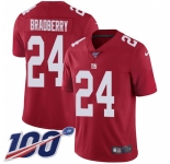 Nike New York Giants #24 James Bradberry Red Alternate Men's Stitched NFL 100th Season Vapor Untouchable Limited Jersey