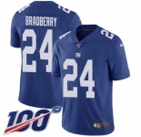 Nike New York Giants #24 James Bradberry Royal Blue Team Color Men's Stitched NFL 100th Season Vapor Untouchable Limited Jersey