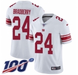 Nike New York Giants #24 James Bradberry White Men's Stitched NFL 100th Season Vapor Untouchable Limited Jersey