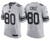 Nike New York Giants #80 Victor Cruz 2016 Gridiron Gray II Men's NFL Limited Jersey