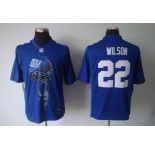 nike nfl jerseys new york giants #22 wilson blue[helmet tri-blend limited]