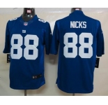 nike nfl jerseys new york giants #88 nicks blue[nike limited]