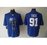 nike nfl jerseys new york giants #91 tuck blue[helmet tri-blend limited]