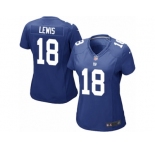 Women Nike New York Giants #18 Roger Lewis Game Royal Blue Team Color NFL Jersey