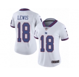 Women Nike New York Giants #18 Roger Lewis Limited White Rush Vapor Untouchable NFL Jersey