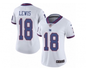 Women Nike New York Giants #18 Roger Lewis Limited White Rush Vapor Untouchable NFL Jersey