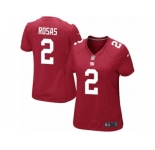 Women Nike New York Giants #2 Aldrick Rosas Game Red Alternate NFL Jersey