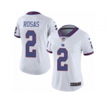 Women Nike New York Giants #2 Aldrick Rosas Limited White Rush Vapor Untouchable NFL Jersey