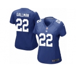 Women Nike New York Giants #22 Wayne Gallman Game Royal Blue Team Color NFL Jersey