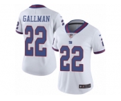 Women Nike New York Giants #22 Wayne Gallman Limited White Rush Vapor Untouchable NFL Jersey
