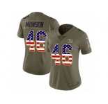 Women Nike New York Giants #46 Calvin Munson Limited Olive USA Flag 2017 Salute to Service NFL Jersey