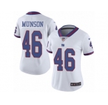 Women Nike New York Giants #46 Calvin Munson Limited White Rush Vapor Untouchable NFL Jersey