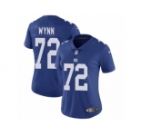 Women Nike New York Giants #72 Kerry Wynn Royal Blue Team Color Vapor Untouchable Limited Player NFL Jersey