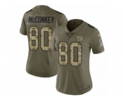 Women Nike New York Giants #80 Phil McConkey Limited Olive Camo 2017 Salute to Service NFL Jersey