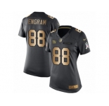 Women's Giants #88 Evan Engram Black Stitched NFL Limited Gold Salute to Service Jersey