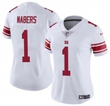 Women's New York Giants #1 Malik Nabers White Vapor Stitched Jersey