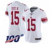 Women's New York Giants #15 Golden Tate III White Vapor Untouchable Limited Player 100th Season Football Jersey