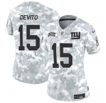 Women's New York Giants #15 Tommy DeVito 2024 F.U.S.E Arctic Camo Salute To Service Limited Stitched Football Jersey