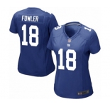 Women's New York Giants #18 Bennie Fowler Game Royal Blue Team Color Football Jersey