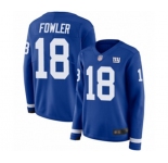 Women's New York Giants #18 Bennie Fowler Limited Royal Blue Therma Long Sleeve Football Jersey