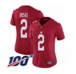 Women's New York Giants #2 Aldrick Rosas Red Limited Red Inverted Legend 100th Season Football Jersey