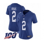 Women's New York Giants #2 Aldrick Rosas Royal Blue Team Color Vapor Untouchable Limited Player 100th Season Football Jersey