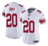 Women's New York Giants #20 Eric Gray White Vapor Stitched Jersey