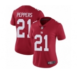 Women's New York Giants #21 Jabrill Peppers Red Alternate Vapor Untouchable Limited Player Football Jersey