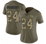 Women's New York Giants #24 James Bradberry Olive Camo Stitched Limited 2017 Salute To Service Jersey