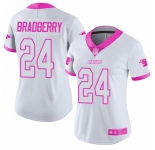 Women's New York Giants #24 James Bradberry White Pink Stitched Limited Rush Fashion Jersey