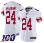 Women's New York Giants #24 James Bradberry White Stitched 100th Season Vapor Untouchable Limited Jersey