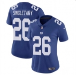 Women's New York Giants #26 Devin Singletary Blue Vapor Stitched Jersey