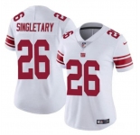 Women's New York Giants #26 Devin Singletary White Vapor Stitched Jersey